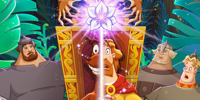 Постер мультфильма "Три богатыря и конь на троне"